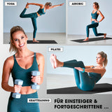 #DoYourFitness Fitnessmatte schwarz 190x100x1 cm für Yoga, Gymnastik, Pilates und Krafttraining indoor & outdoor, rutschsicher und robust.