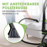 CLEANmaxx Teppichreiniger Pro mit ansteckbarer Polsterdüse zur Reinigung von Kissen, Matratzen und Polstern im Haushalt.