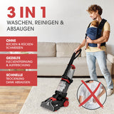 CLEANmaxx Teppichreiniger – 3 in 1 waschen, reinigen & absaugen für Teppiche, Läufer & Treppenmatten ohne Bücken und mit schneller Trocknung.