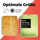 LUMALAND Cuisine Brotkasten aus Metall Mintgrün mit Bambus Deckel, rechteckig 30,5 x 23,5 x 14 cm, platzsparend und variabel.