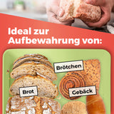 LUMALAND Cuisine Brotkasten aus Metall mit Bambus Deckel mintgrün, platzsparend, mit Schneidebrett und optimaler Luftzirkulation.