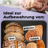 LUMALAND Cuisine Brotkasten aus Metall mit Bambus Deckel, rechteckig, 30,5x23,5x14 cm, schwarz, ideal zur Aufbewahrung von Brot und Gebäck.