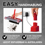 Swivel Sweeper G 2 Akkubesen kabellos mit rotierenden Bürsten, leicht entleerbar und 60 Min. Akkulaufzeit für flexible Bodenreinigung.