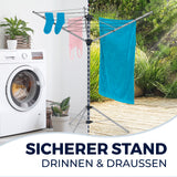 EASYmaxx Wäschespinne 1600 – kompakte, klappbare Wäschespinne mit 16 m Trockenlänge für drinnen und draußen.