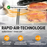 GOURMETmaxx Heißluftfritteuse 12 l mit 360° Rapid Air Technologie, Touchdisplay, Drehspieß und 1800 W für fettarmes Frittieren.