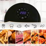 GOURMETmaxx Digitale Heißluft-Fritteuse 1400 W schwarz mit Touchdisplay und 6 Programmen für fettarmes Garen.