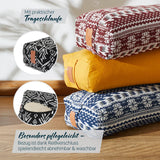 #DoYourYoga Yoga-Bolster Paravati gefüllt mit Bio-Dinkelspelz, 67x22x13 cm, Style 7 Schwarz-Weiß, waschbarer Bezug, praktische Trageschlaufe.