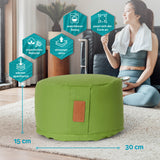 #DoYourYoga Yoga-Kissen Vishnu rund 30x30x15 cm, hellgrün, mit Bio-Dinkelspelz gefüllt, atmungsaktiv, waschbarer Bezug