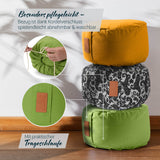 #DoYourYoga Yoga-Kissen Vishnu rund 30x30x15 cm hellgrün mit Bio-Dinkelspelz, waschbarer Bezug und Trageschlaufe.