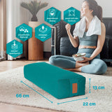 #DoYourYoga Yoga-Bolster Paravati in Dunkelgrün, 67 x 22 x 13 cm, gefüllt mit Bio-Dinkelspelz, waschbarer Bezug, anpassbar, atmungsaktiv.