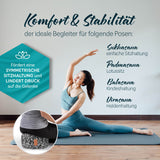 #DoYourYoga Yoga-Kissen Vishnu mit Bio-Dinkelspelz, rund 30x30x15 cm, weiß-schwarz, ideal für restoratives Yoga und Yin Yoga.