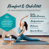 #DoYourYoga Yoga-Bolster Paravati gefüllt mit Bio-Dinkelspelz, 67x22x13 cm, Hellblau, ideal für restoratives und Yin Yoga.