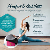 #DoYourYoga Yoga-Kissen Vishnu in Pink, rund 30x30x15 cm, biologisch mit Dinkelspelz gefüllt, für Yoga- und Pilates-Unterstützung.