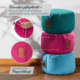 #DoYourYoga Yoga-Kissen Vishnu rund 30x30x15 cm Pink, gefüllt mit Bio-Dinkelspelz, waschbarer Bezug, praktischer Trageschlaufe.