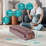 #DoYourYoga Yoga-Bolster Paravati - gefüllt mit Bio-Dinkelspelz, 67 x 22 x 13 cm, Style 9 (Rot-Weiß), waschbarer Bezug, atmungsaktiv, anpassbar.
