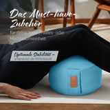 #DoYourYoga Yoga-Kissen Vishnu rund 30x30x15 cm hellblau, gefüllt mit Bio-Dinkelspelz, ideal für Yoga Pilates und Meditation.