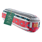 #DoYourYoga Yoga-Bolster Tarik aus Bio-Dinkelspelz, 68x22x22 cm, buntes indisches Design, abnehmbarer waschbarer Bezug.