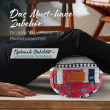 #DoYourYoga Yoga-Bolster Tarik mit Bio-Dinkelspelz, 68x22x22 cm, gemustertes Meditations- und Yogakissen für optimale Stabilität.