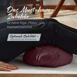 #DoYourYoga Yoga-Kissen Ganesh Halbmond 45x30x14 cm braun gefüllt mit Bio-Dinkelspelz für Meditation und Pilates bequem stabil