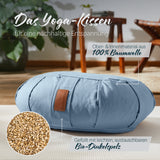 #DoYourYoga Yoga-Kissen Ganesh Halbmond 45x30x14 cm mit Bio-Dinkelspelz, Bezug 100% Baumwolle, ideal für Meditation und Yoga.