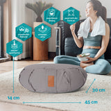 #DoYourYoga Yoga-Kissen Ganesh grau, 45x30x14 cm, Bio-Dinkelspelzfüllung, waschbarer Bezug, atmungsaktiv und wärmespeichernd, organisches Material.