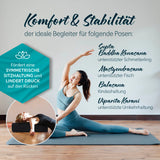 #DoYourYoga Yoga-Bolster Paravati mit Bio-Buchweizenschalen, vielseitig einsetzbar für Komfort und Stabilität bei Yoga-Übungen, Schwarz.