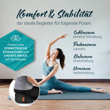 #DoYourYoga Yoga-Kissen Vishnu rund 30x30x15 cm schwarz, gefüllt mit Bio-Buchweizenschalen, ideal für symmetrische Sitzhaltungen.