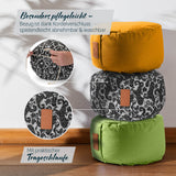 #DoYourYoga Yoga-Kissen Vishnu rund 30x30x15 cm, gefüllt mit Bio-Buchweizenschalen, abnehmbarer, waschbarer Bezug mit Trageschlaufe.