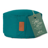 DoYourYoga Yoga-Kissen Vishnu, rund 30x30x15 cm, dunkelgrün, Bio-Buchweizenschalen gefüllt, 100% Baumwolle Bezug.