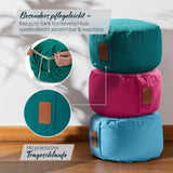 #DoYourYoga Yoga-Kissen Vishnu rund 30x30x15 cm, gefüllt mit Bio-Buchweizenschalen, Bezug waschbar und abnehmbar, dunkelgrün.