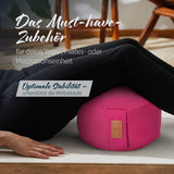 #DoYourYoga Yoga-Kissen Vishnu rund 30x30x15 cm, pink, mit Bio-Buchweizenschalen, ideal für Yoga, Pilates und Meditation.