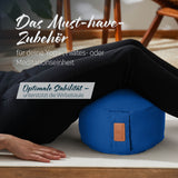 #DoYourYoga Yoga-Kissen Vishnu, rund 30x30x15 cm, Navyblau, mit Bio-Buchweizenschalen gefüllt, ideal für Yoga, Pilates und Meditation.