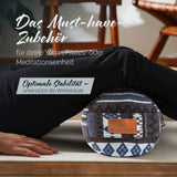 #DoYourYoga Yoga-Bolster Tarik mit Bio-Buchweizenschalen, 68x22x22 cm, Meditations- und Yogakissen im indischen Design.