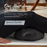 #DoYourYoga Yoga-Kissen Ganesh aus Bio-Buchweizenschalen, Halbmond 45x30x14 cm in Schwarz für Meditation und Pilates.