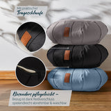 #DoYourYoga Yoga-Kissen Ganesh Halbmond 45x30x14 cm Schwarz, Meditationskissen mit Bio-Buchweizenschalen, abnehmbarer waschbarer Baumwollbezug