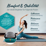 #DoYourYoga Yoga-Kissen Ganesh Dunkelgrün, gefüllt mit Bio-Buchweizenschalen, ideal für Meditation und Yoga-Posen wie Sukhasana und Padmasana.