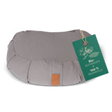 #DoYourYoga Yoga-Kissen Ganesh grau Halbmondform, gefüllt mit Dinkelspelz, Bezug aus 100% Baumwolle, waschbar, Bio-Materialien