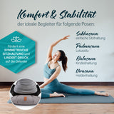 #DoYourYoga Yoga-Kissen Ganesh in Grau, gefüllt mit Bio-Dinkelspelz, ideal für Meditation und Yoga-Sitzhaltungen.