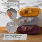 #DoYourYoga Yoga-Kissen Ganesh Halbmond grau, meditationskissen mit abnehmbarem Baumwollbezug und Dinkelspelzfüllung.