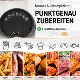 GOURMETmaxx Heißluftfritteuse, 2,3 l, 9 Funktionen für fettarmes Frittieren von Pommes, Steak, Fisch, Geflügel und mehr, 1000 W.
