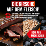 LANDMANN Grillpellets Kirschholz 10 kg verleihen Fleisch eine süß-fruchtige Note und sind ideal für Smokeboxen.