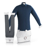 CLEANmaxx Hemdenbügler PRO mit Hosenaufsatz in Weiß/Silber, trocknet und bügelt Hemden und Hosen vollautomatisch.