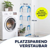 EASYmaxx Wäsche-Tower 1600 mit Rollen, 3 Etagen & 2 Seitenflügeln, platzsparend klappbar für kleine Wohnungen, 76 x 50 x 172 cm.