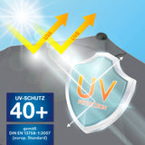 EASYmaxx Sonnenschirm mit UV-Schutz - rechteckig 230 x 140 cm, grauer Schirm mit UV 40+ Schutz und Handkurbel für Balkon und Terrasse.
