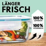 GOURMETmaxx Glas-Frischhaltedosen Klick-it 900 ml mit 4-fach-Klickverschluss, luftdicht und hygienisch für frische Aufbewahrung.