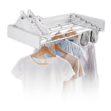 EASYmaxx Wandwäschetrockner 400 klappbar mit 4 m Trockenlänge, platzsparend, fix montiert für drinnen und draußen.