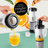 GOURMETmaxx Mixer Mr. Magic 18-tlg. Schwarz mit praktischem Entsafteraufsatz, zum Mixen, Rühren und Entsaften in kurzer Zeit.