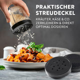 GOURMETmaxx Mixer Mr. Magic 18-tlg. Schwarz mit praktischem Streudeckel zum Zerkleinern und Dosieren von Kräutern und Käse.
