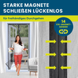 HOBERG Insektenschutzvorhang mit XXL-Magnetbändern 80x210 cm zeigt starke Magnete für lückenloses Schließen beim Durchgehen.