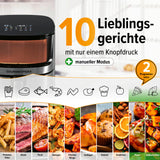 GOURMETmaxx Digitale Heißluftfritteuse mit Touchdisplay & Timerfunktion – 10 Programme für Pommes, Steak, Fisch, Pizza und mehr.